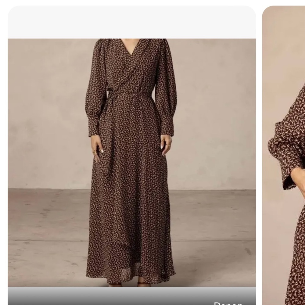 Veiled Collection Lily Floral Maxi Dress Brown floral maxi dress with tie waist